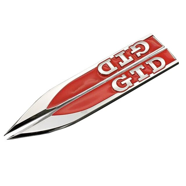 emblème latéral VW GTD 2 pièces NOIR ou ROUGE