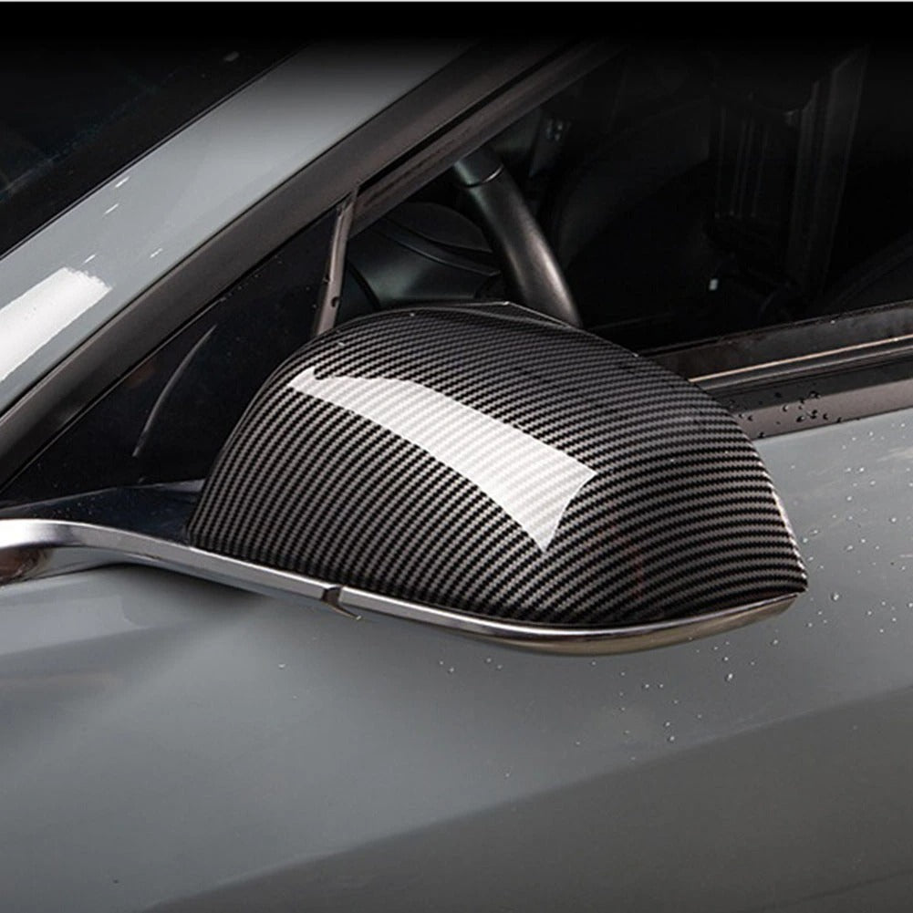 Coques de rétroviseurs en fibre de carbone Tesla Model 3 GT Style (ABS à  motif fibre de carbone) (1 paire) (2017-2023)