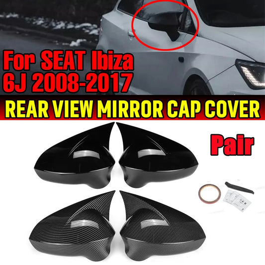 coque de rétroviseur pour SEAT Ibiza MK4 6J 2008-2017 couleur NOIR ou CARBON