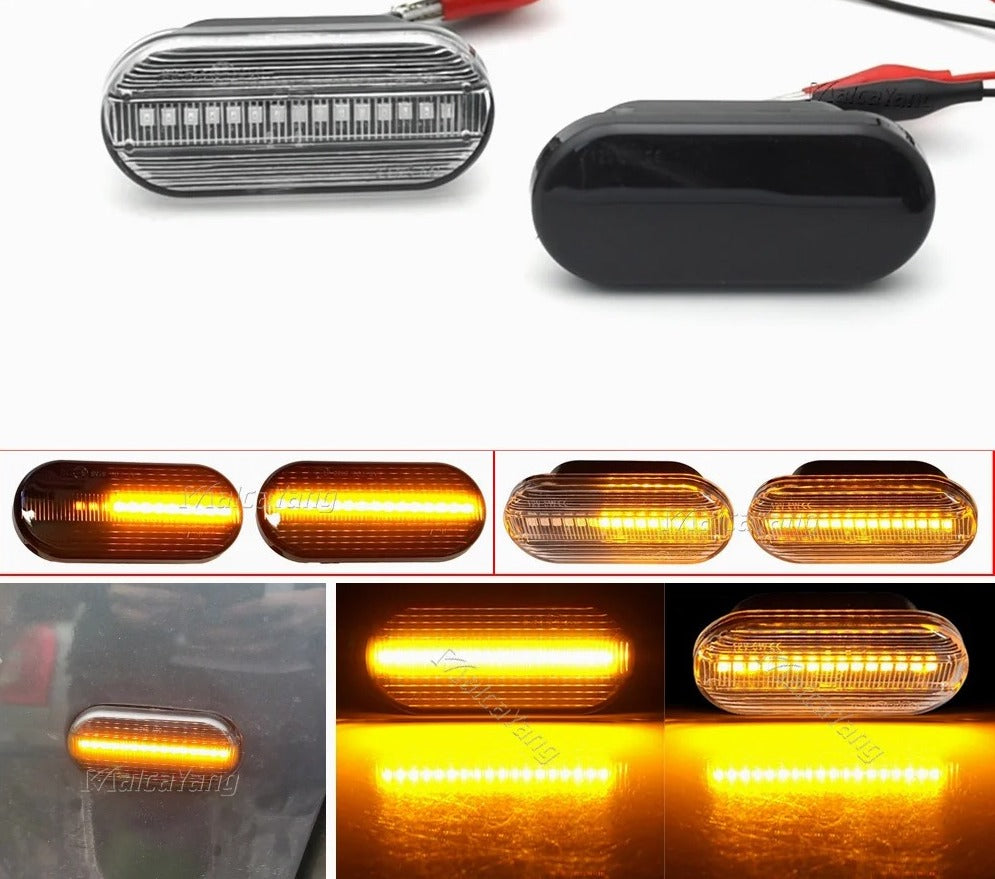 Clignotants LED dynamiques latéral noir ou blanc Volkswagen, Bora, Golf 3/4, Passat 3B, Polo 6N, Sharan, Vento T5, Ibiza