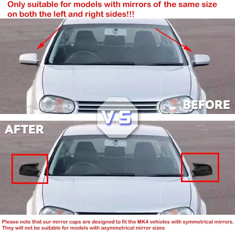 coque de rétroviseur pour Golf 4 MK4 1998-2002 Passat B5 Jetta couleur noir ou carbone